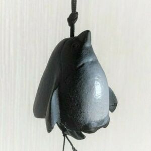 Sold EBY:Furin Wind Chime Bell Nanbu Cast Iron Handcraft Penguin Made in Japan